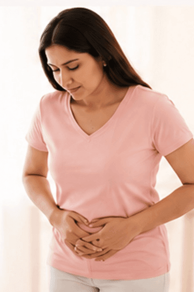 Woman experiencing period pain